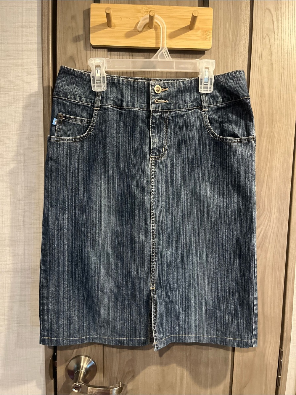 Duck Head Dark Blue Denim Pencil Skirt